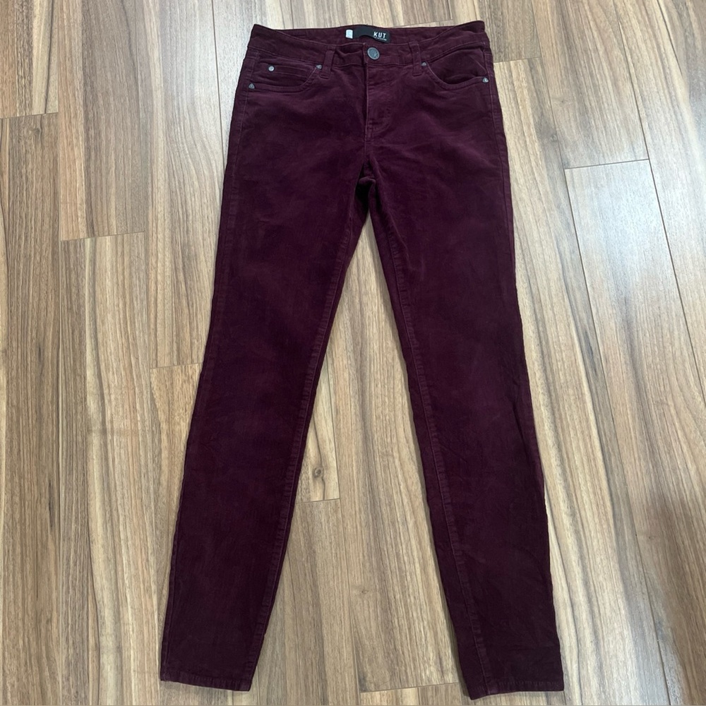 Kut From The Kloth Diana Skinny Magenta Corduroy Jeans Pants Size 6 Stretch